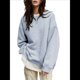 thumbnail image 2 of Sudadera de Mujer con Cuello Redondo de Gran Tamaño Y2K, Suéter de Moda de Otoño e Invierno, Jersey. Flor Gris M, 2 of 8