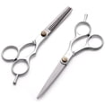 thumbnail image 6 of 2Pcs 6Inch Double Edged Hair Salon Stylist Barbers Thinning Shears Scissors Professional Barbers Thinning Scissors, Hairdressing Salon Razor Edge Scissor Japanese Stainless Steel by GIXUSIL(Silver), 6 of 8