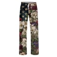 thumbnail image 4 of Independence Day Womens Pajama Pants Drawstring Stretch Funny Stars Print Pjs Casual 250th Anniversary Elastic Waist Pajama Pants, 4 of 7