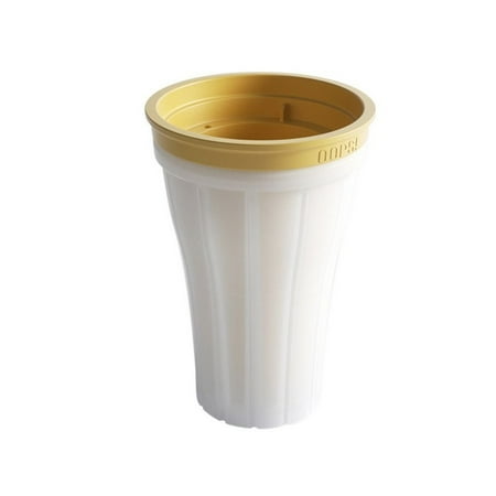 

Portable Quick-frozen Homemade Reusable Hand Squeeze Smoothies Slushy Cup Double-layer Water Bottle Cooling Cup YELLOW
