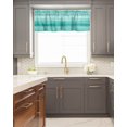 thumbnail image 5 of Kitchen Cafe Valance Curtain for Small Windows,Modern Abstract Geometric Stripes Rod Pocket Valances Blue Teal Farmhouse Wooden Plank Window Treatment Panel for Living Room/Bedroom/Bathroom,42x12in, 5 of 9