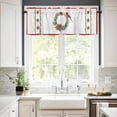 thumbnail image 3 of Christmas Curtain Valances Set Elk Truck Snowflakes Ball Xmas Tree Plaid Winter Kitchen Curtains 36&nbsp;inch Length Rod Pocket Valance and Tiers 3 Piece Set Small Bedroom Bathroom Laundry Decor, 3 of 7