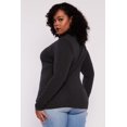 thumbnail image 3 of Womens Plus Size Ruched Mock Neck T Shirt, 3 of 3