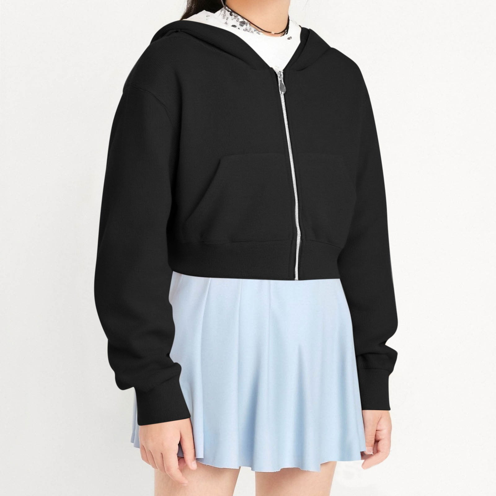 Jinhomg Plus Size Zip Up Hoodies for Girls Long Sleeve