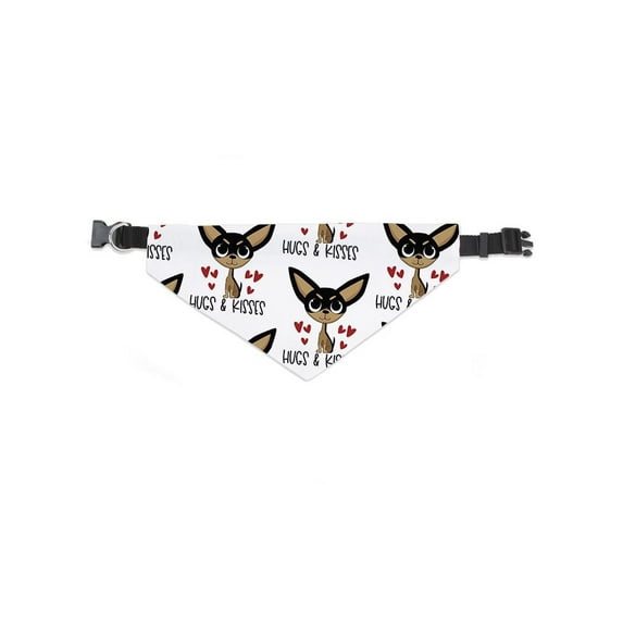 Hugs And Kisses Doggie Pattern Bandana -Image by Shutterstock, Large