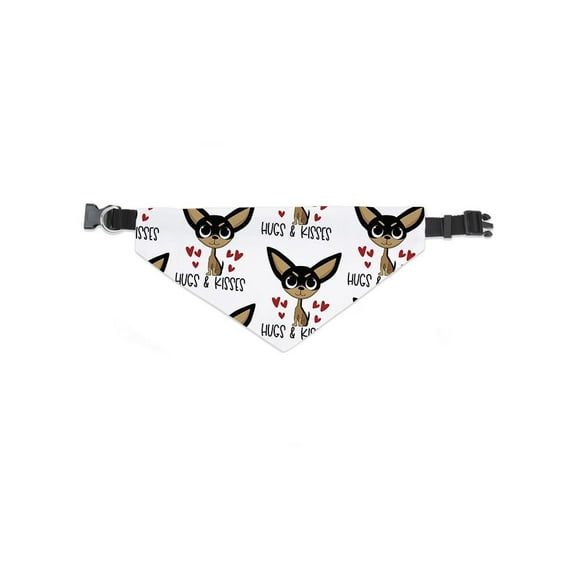 Hugs And Kisses Doggie Pattern Bandana -Image by Shutterstock, Medium