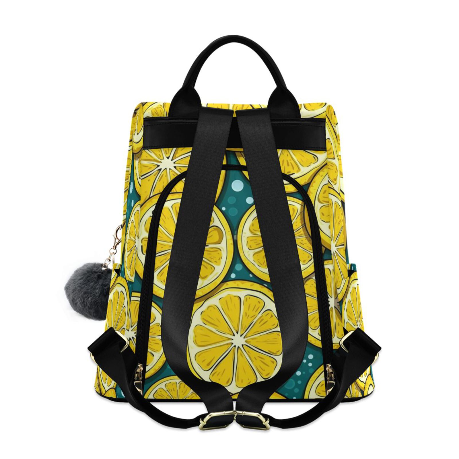 Yellow Lemon Slice Travel Laptops Backpack for Women Anti-theft Casual Work Bag Daypack Lightweight Laptop Bag
