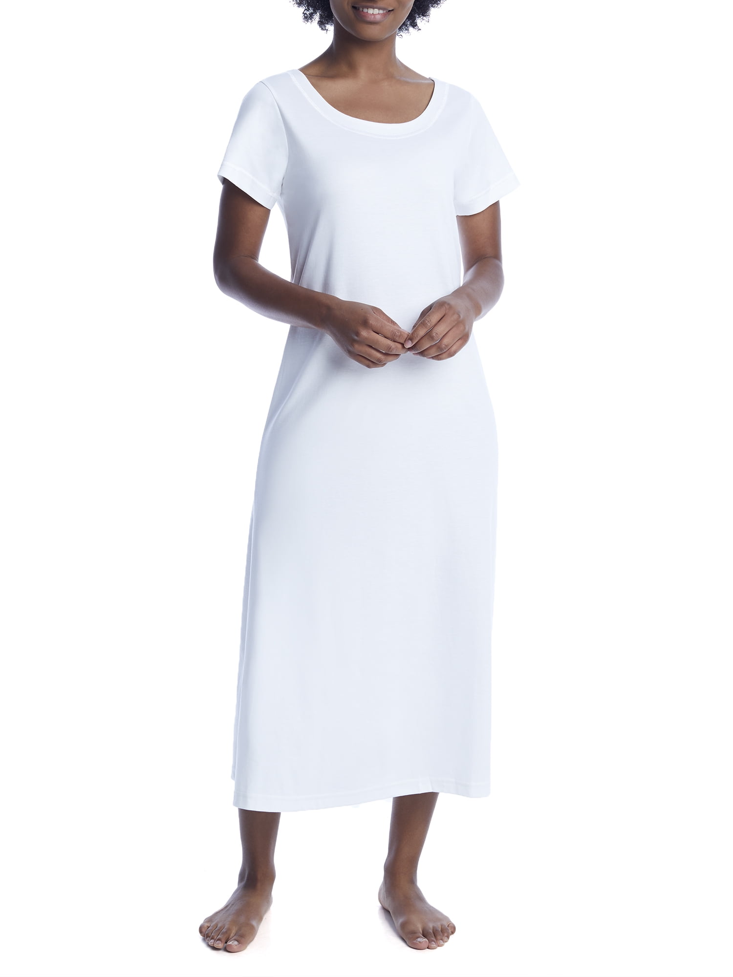 p.jamas Womens White Butterknit Nightgown Style-375660-WHITE - Walmart.com