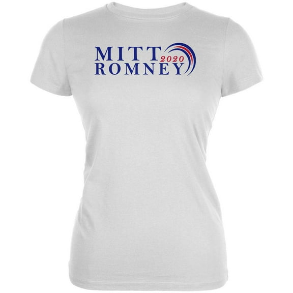 Presidential Election Mitt Romney 2020 Half Circle Juniors Soft T Shirt White X-LG