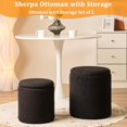 thumbnail image 3 of Round Storage Ottoman Set of 2 Sherpa Storage Ottoman Chair Makeup Vanity Stool Chair Multifunctional for Living Room, Bedroom, Dining Room (Black), 3 of 12