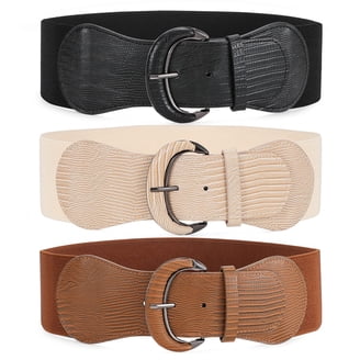 5221 4 Pack Wide Elastic Stretch Waist Belts For Women Dress Vintage LEACOOLKEY 4 Pack Women Wide Elastic Waist Belt for Dress  main image 4