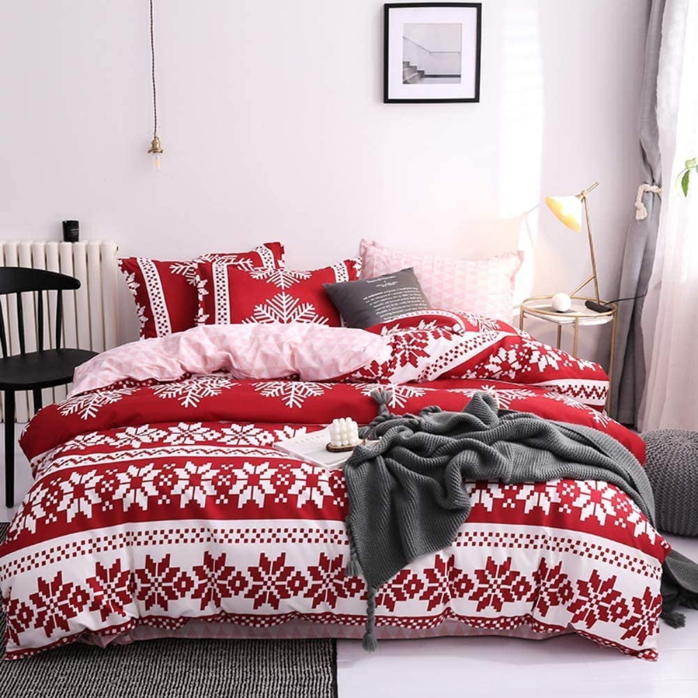 Duvet Bed Cover with Pillow Case Quilt Covers Bedding Decoration Set Xmas Gift 