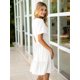 thumbnail image 3 of Vestido sencillo para mujer, blanco, primavera, boda, invitada, con ojales, cuello en V, 3 of 7