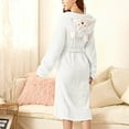 thumbnail image 2 of Elainilye Fashion Robes For Women And Men Robe Bathrobe Lengthening Keep Warm Nightgown Long Sleeve Hooded Nightgowns,White, 2 of 4