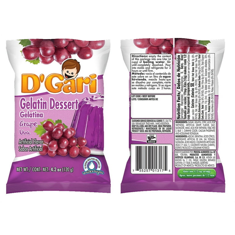 D'Gari Grape Gelatin Dessert, 4.2 oz - Walmart.com