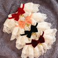 thumbnail image 4 of Eoperou Pet Bandana Adorable Soft Texture Fashionable Flocking Bowknot Lace Dog Cat Collar With Small Bell for Puppy, 4 of 8