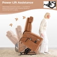 thumbnail image 3 of Dual Motor Power Lift Recliner Chair for Elderly, Lay Flat Leather Lift Chair with Massage and Heat, USB & Type C Ports, Electric Recliner Chairs for Seniors One Touch Reset, Brown, 3 of 8