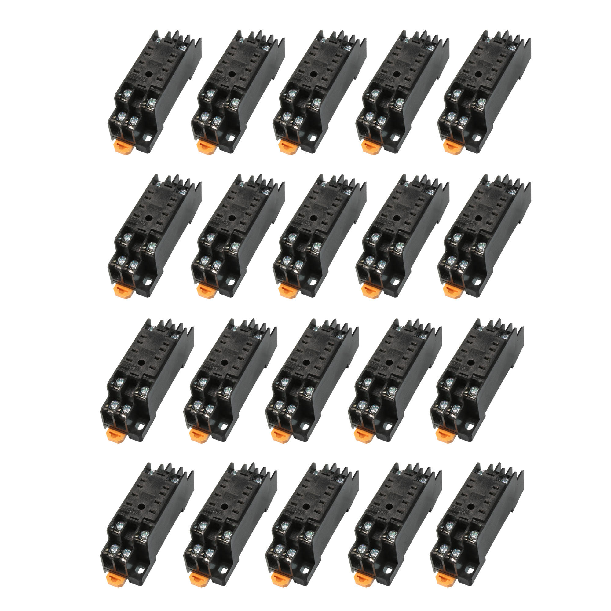 Unique Bargains 20pcs 8 Pin Power Timer Relay Socket Base Holder PYF08A for HH52P MY2J