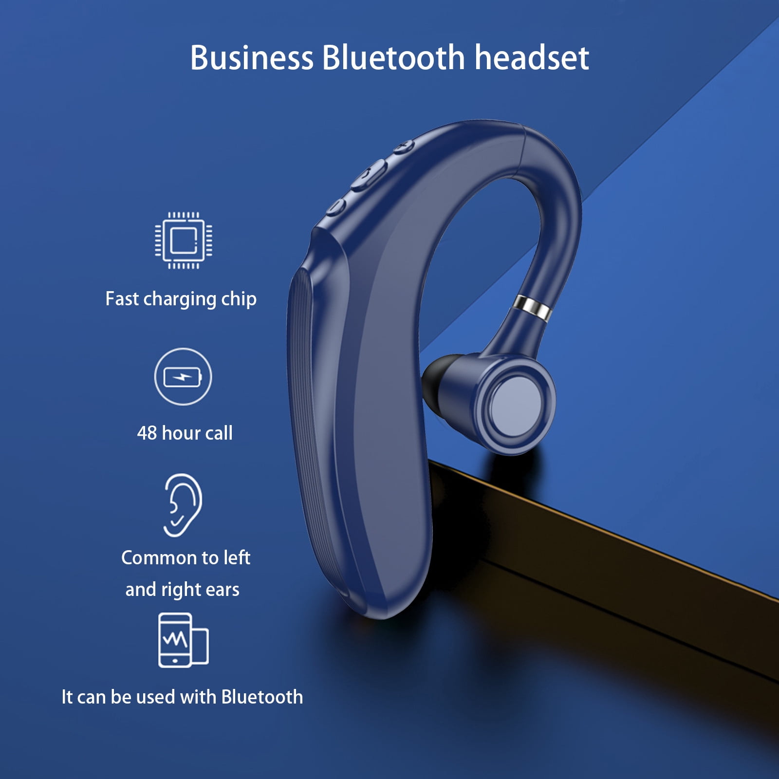 Weloille BLE 5.2 Bluetooth Headset Wireless Earpiece with Noise Cancelling Mic, Ultralight Comfortable for Business Office Driving Sport