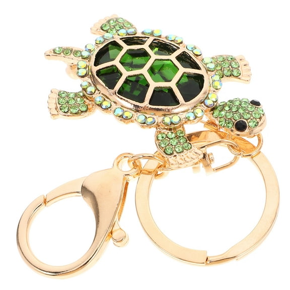 Zehuanyu  Turtle Rhinestone Key Ring Sparkling Rhinestone Turtle Charm Pendant for Handbag Purse