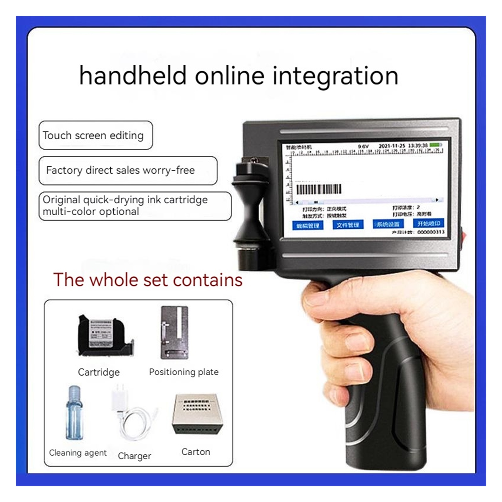 Smart Handheld Inkjet Printer Small Automatic Coding Machine Assembly Line Label Packaging Bag Qr Code Barcode Logo Printer ,Crisp, Vibrant Prints