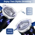 thumbnail image 5 of Blue and Purple Butterflies 40 Oz Tumbler with Handle Lid and Straw, Stainless Steel Double Walled Vacuum Insulated Cup, Cute Birthday Gifts Tumbler for Women Men Friends, 5 of 7