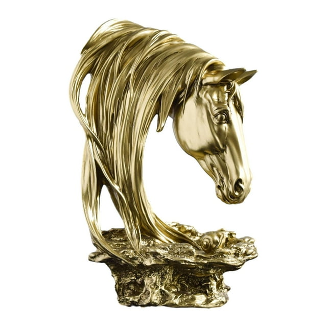 Estatua de cabeza de caballo Sunnimix Oro Decorativa