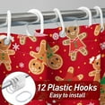 thumbnail image 3 of Merry Christmas Shower Curtain 72x72 Inch Christmas Gingerbread Shower Curtains for Bathroom with Hooks Xmas Bathroom Winter Holiday Home Bath Decor Waterproof Fabric, 3 of 7