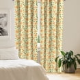 thumbnail image 2 of Ambesonne Sunflower Curtains, Patchwork Style Art, Pair of 28"x95", Olive Green Orange, 2 of 5