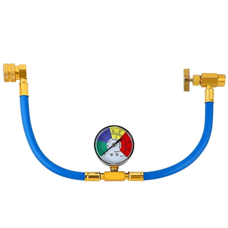 

1pc Refrigerant Recharge Pipe Air Conditioning Refrigerant Charging Hose with Gauge for Car (R134A)
