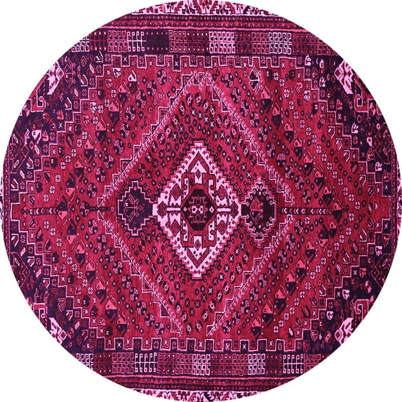 Ahgly Company Indoor Round Persian Pink Traditional Area Rugs, 6' Round