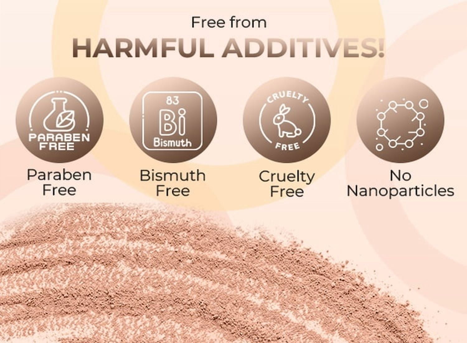5pc KIT Mineral Makeup Bare Face Set Full Coverage Concealer Blush Foundation Illuminating Powder (Light Tan)