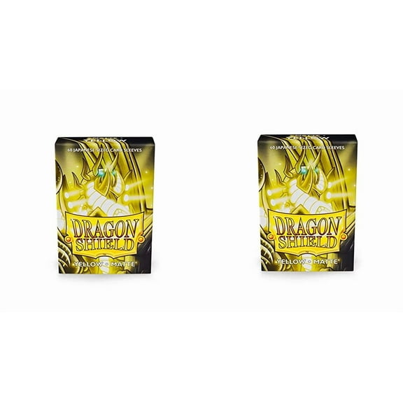 2 Packs Dragon Shield Matte Mini Japanese Yellow 60 ct Card Sleeves Value Bundle!