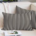 thumbnail image 2 of Black Striped Pillow Covers Queen, Modern Simple Farmhouse Beige Vintage Soft Brushed Microfiber Breathable Throw Pillow Covers, Pillowcase with Zipper for Couch Sofa Bedroom Living Room 20"x30", 2 of 9