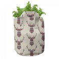 thumbnail image 3 of Deer Grow Bags 5-Pack, Ornate Pattern, Heavyduty Fabric Pots with Handles for Plants, 2 Sizes, Multicolor, by Ambesonne, 3 of 3