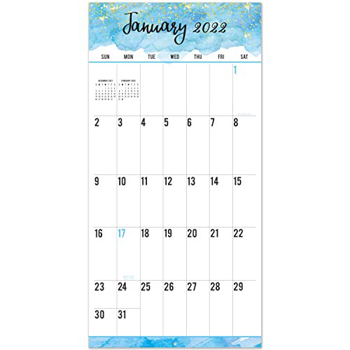 2022 calendar monthly wall calendar jan 2022 december 2022 large print big grid wall calendar 12 x 24 open thick sturdy paper oversized blocks perfect for organizing plann walmart com