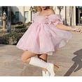 thumbnail image 2 of Robe Mini à Manches Bouffantes Épaules Dénudées Robe Princesse en Tulle Robe de Soirée à Volants, 2 of 6