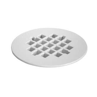 Oatey 42021 6-3/4 Inch White Plastic Shower Drain Strainer – Round Replacement Cover