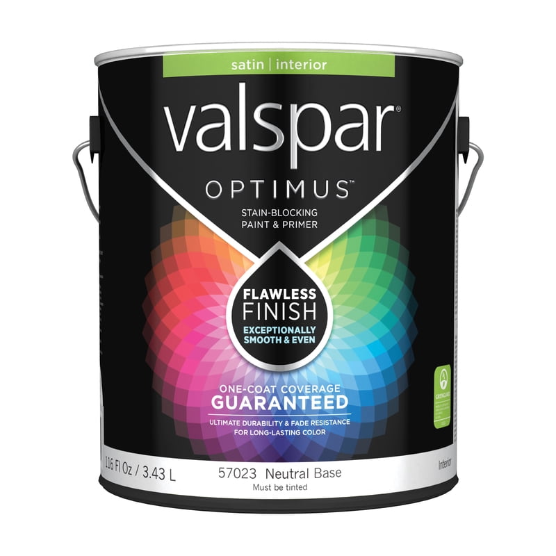 Valspar Optimus Satin Tintable Neutral Base Acrylic Latex Paint and Primer ...