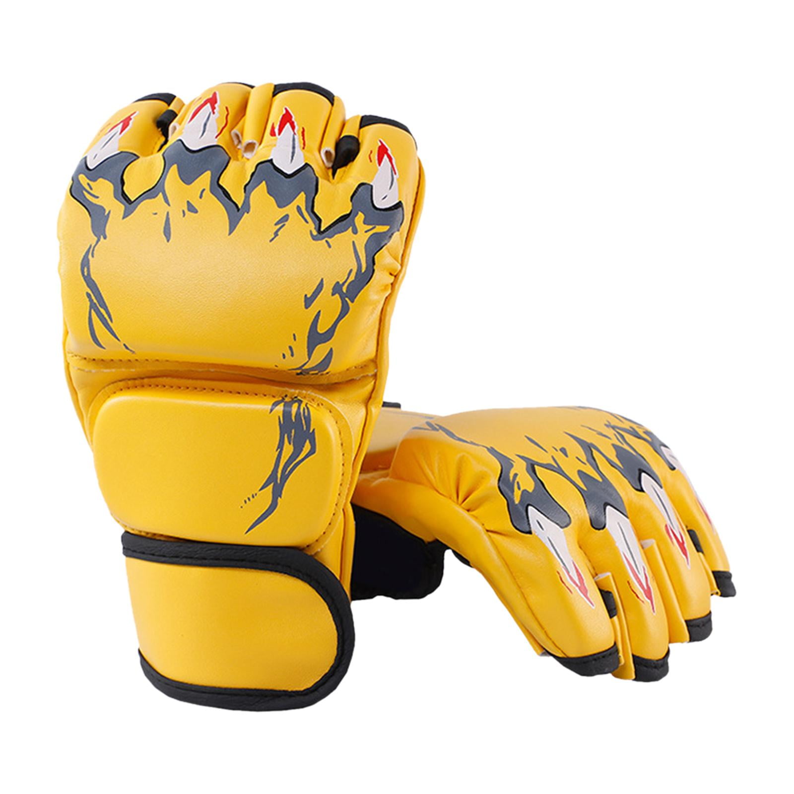 Half Finger Boxing Gloves, Open Palms Mitts for Adults Punching Heavy