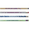 Moon Products Motivational Message Design Pencil Pack HB Lead - Black Lead - Assorted Barrel - 144 / Box