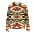 thumbnail image 4 of Weiqiqre Women's Sweatshirts Geometric Print Vintage Hoodie Pullover Western Ethnic Rhombus Printed Hooded Sweatshirt, 4 of 5