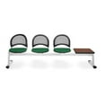 thumbnail image 2 of OFM Moon Series Model 334T 4-Unit Beam Seating with 3 Fabric Seats & 1 Table, Forest Green with Mahogany, 2 of 2