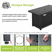 Evita 43 Propane Fire Pit Table, 50,000 BTU Auto Ignition Gas Fire Pit with Removable Lid & Waterproof Cover for Patio, Backyard, Black