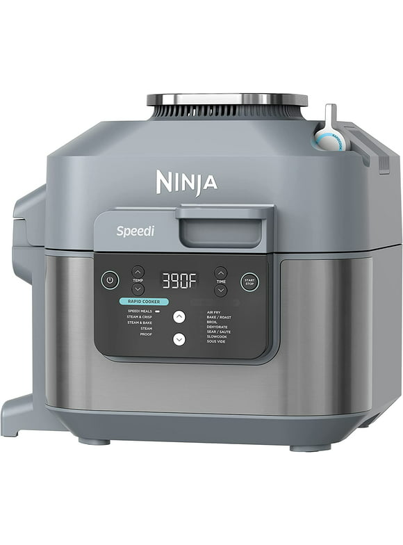 Ninja SF301 Speedi Rapid Cooker & Air Fryer, 6-Quart Capacity, 12-in-1 Functions to Steam, Bake, Roast, Sear, Saut, Slow Cook, Sous Vide & More, 15-Minute Speedi Meals All In One Pot, Sea Salt Gray