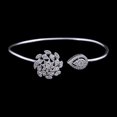 thumbnail image 4 of Real 1.05 cts Diamond Pave Cuff Bangle Bracelet Solid 18k White Gold Jewelry New, 4 of 4