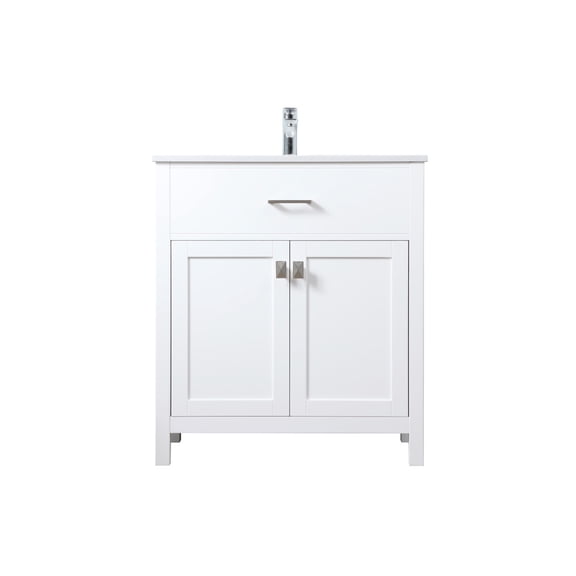 Elegant Lighting VF28830WH Harrison 30" Free Standing Single Basin Vanity Set - White