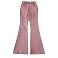 thumbnail image 4 of Girls Jeans Elastic Wasit Jeans Flared Jeans High Waisted Cute Baggy Jeans Casual Kids Jeans Girls Size 5-6 Years, 4 of 9