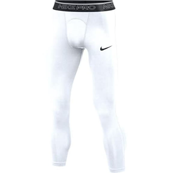 Nike Mens Pro 3/4 Length Training Tight (Large White)
