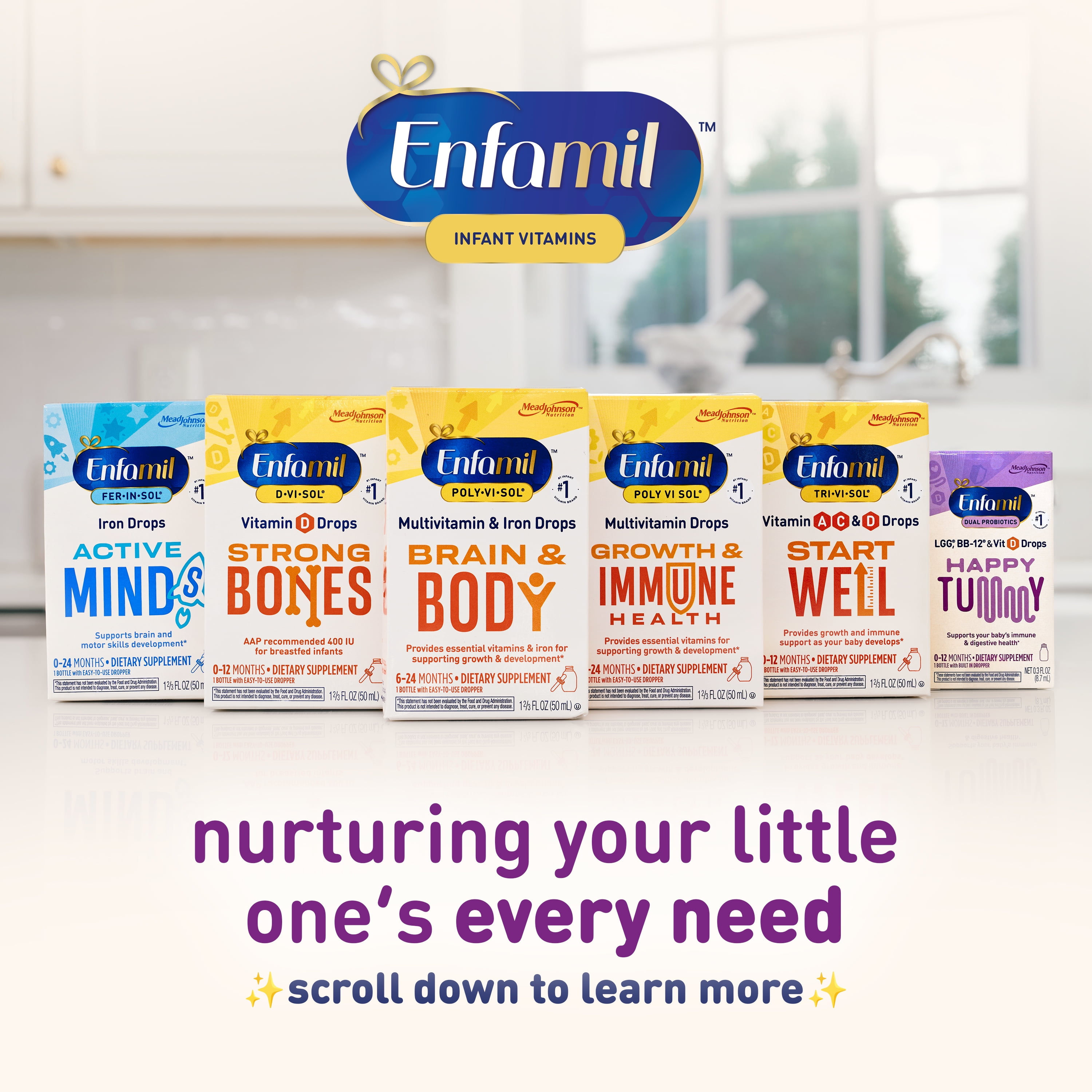 Enfamil Dual Probiotics Vitamin Drops for Infants, Supports Baby's Immune & Digestive Health, 8.7mL Bottle